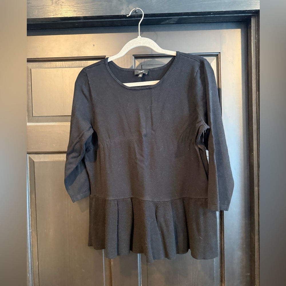 Women’s Black Peplum Sweater, XL